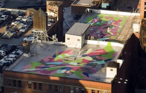 Rooftop Mural at 547 W 27th St, New York, NY, by Molly Dilworth