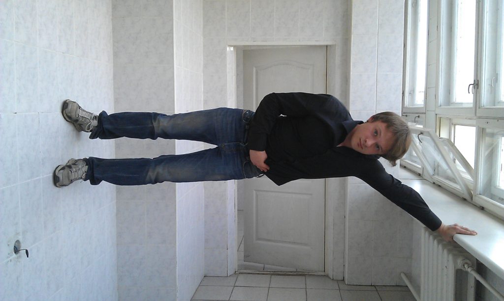 Mike, doing a sort of planking pose in a hallway in Ukraine, I think maybe in the building where he launched his company.