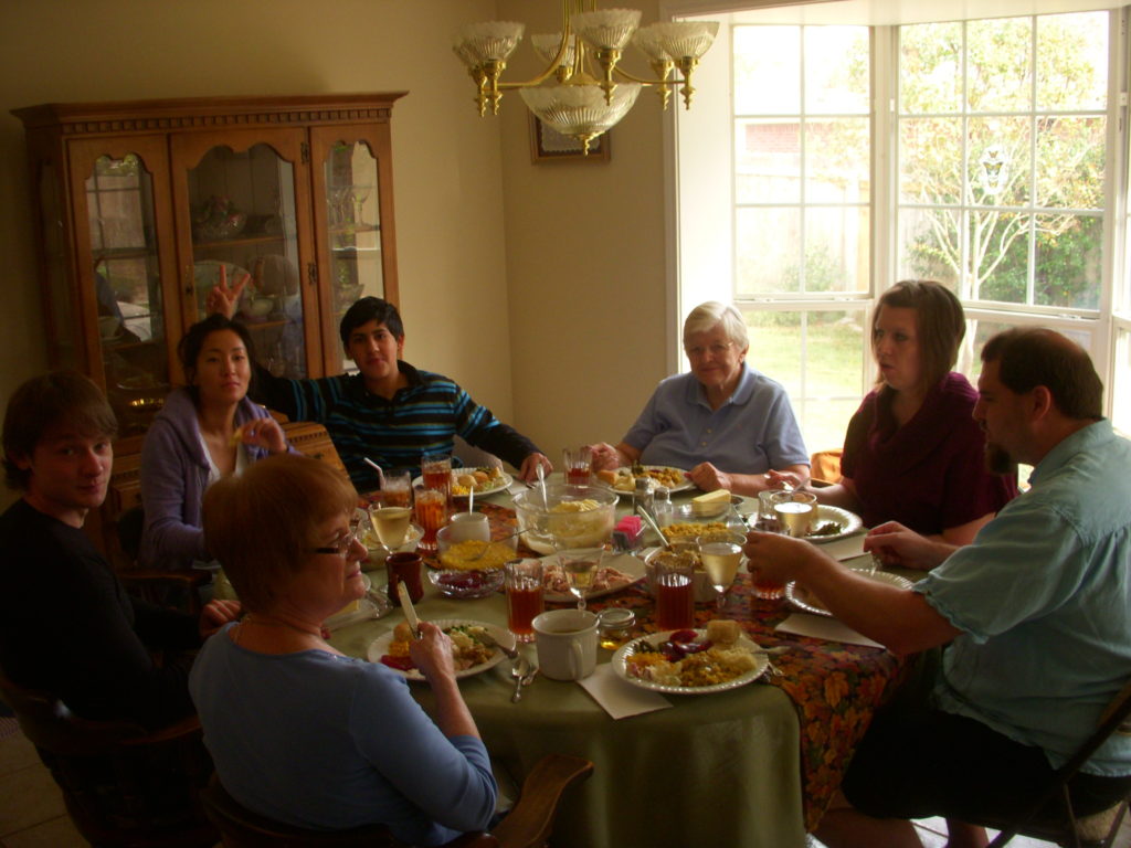 Family Thanksgiving Meal, 2011. Mike, on the lefthand side.