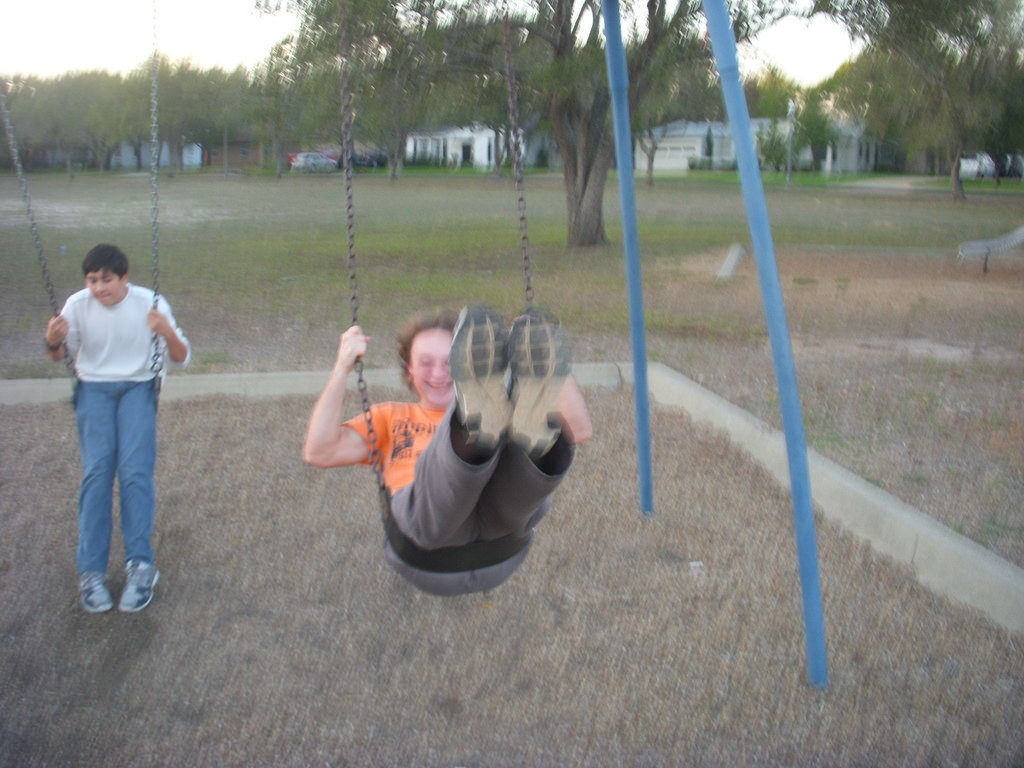 Mike, swinging at the park with my nephew.